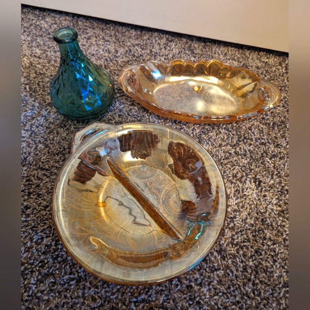 LOT of Carnival Glass / MCM - vintage